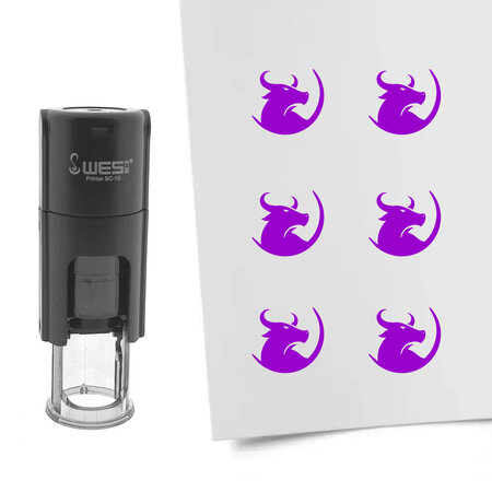 Stempel of stempeltje stier 10mm rond  - per 1 stuk