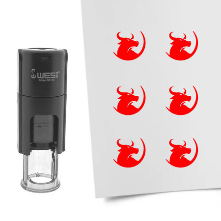 Stempel of stempeltje stier 10mm rond  - per 1 stuk