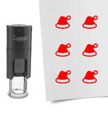 Stempel of stempeltje kerstmuts 10mm rond  - per 1 stuk