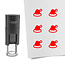 Stempel of stempeltje kerstmuts 10mm rond  - per 1 stuk