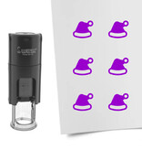 Stempel of stempeltje kerstmuts 10mm rond  - per 1 stuk