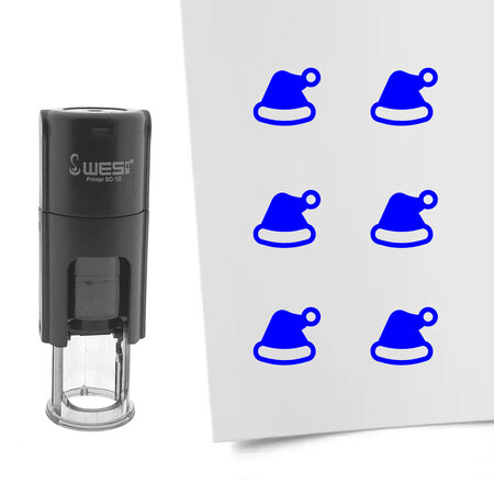 Stempel of stempeltje kerstmuts 10mm rond  - per 1 stuk