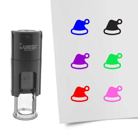 Stempel of stempeltje kerstmuts 10mm rond  - per 1 stuk