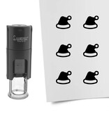 Stempel of stempeltje kerstmuts 10mm rond  - per 1 stuk