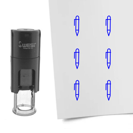 Stempel of stempeltje pen 10mm rond  - per 1 stuk