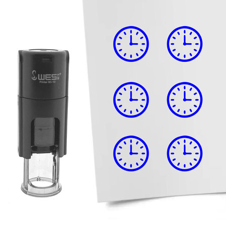 Stempel of stempeltje klok 10mm rond  - per 1 stuk