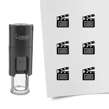 Stempel of stempeltje filmklapper 10mm rond  - per 1 stuk
