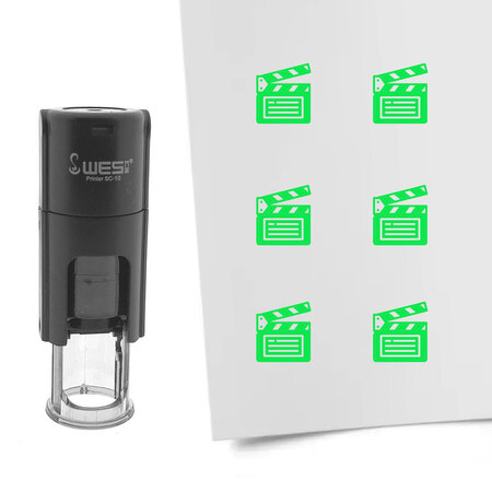 Stempel of stempeltje filmklapper 10mm rond  - per 1 stuk