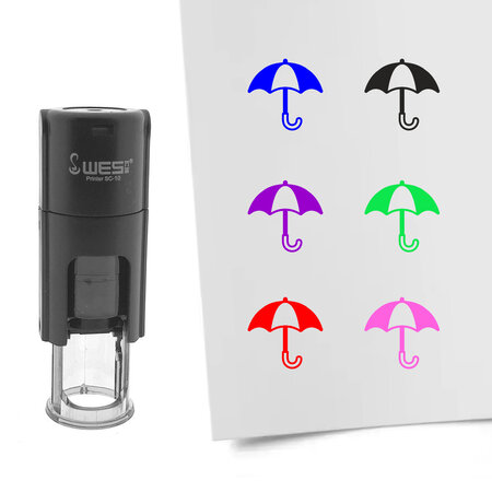 Stempel of stempeltje paraplu 10mm rond  - per 1 stuk