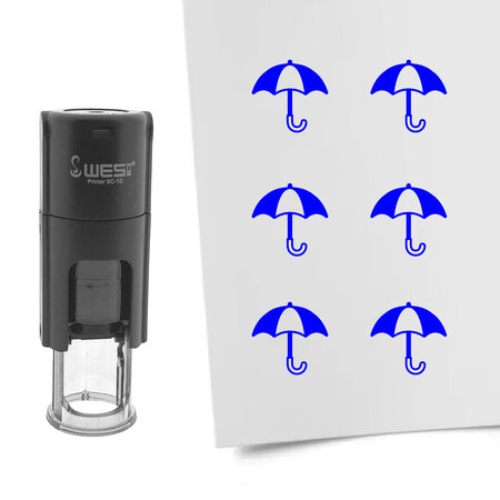 Stempel of stempeltje paraplu 10mm rond  - per 1 stuk