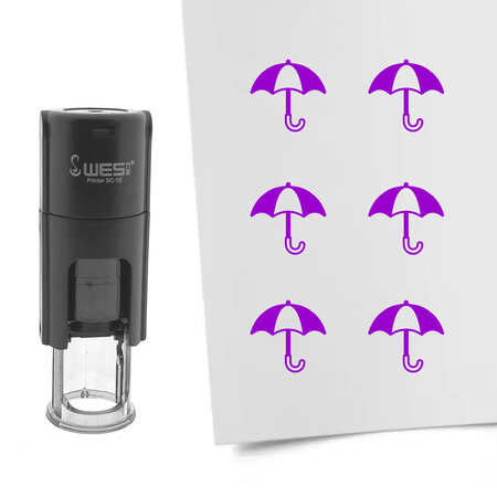 Stempel of stempeltje paraplu 10mm rond  - per 1 stuk