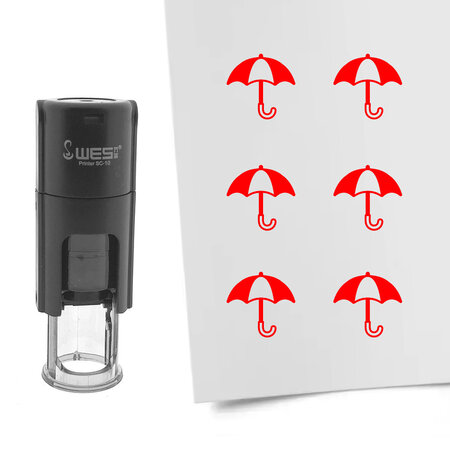 Stempel of stempeltje paraplu 10mm rond  - per 1 stuk