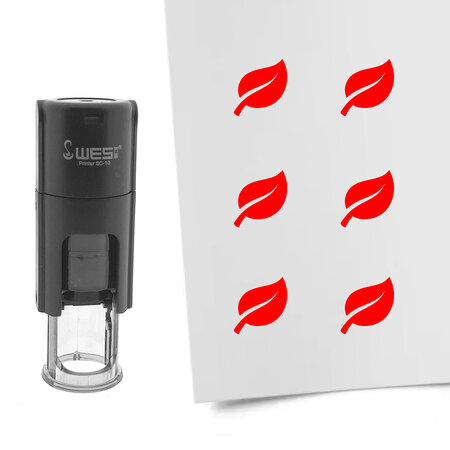 Stempel of stempeltje blaadje 10mm rond  - per 1 stuk