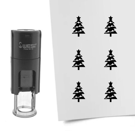 Stempel of stempeltje kerstboom 10mm rond  - per 1 stuk