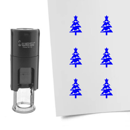 Stempel of stempeltje kerstboom 10mm rond  - per 1 stuk