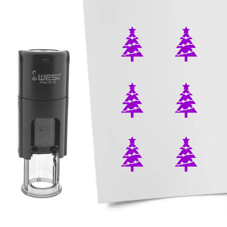 Stempel of stempeltje kerstboom 10mm rond  - per 1 stuk