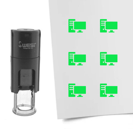 Stempel of stempeltje computer 10mm rond  - per 1 stuk
