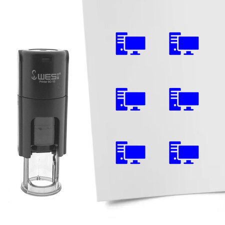 Stempel of stempeltje computer 10mm rond  - per 1 stuk
