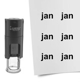 Stempel of stempeltje van de tekst Jan voor de maand Januari 10mm rond - per 1 stuk