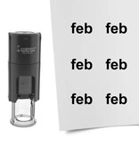 Stempel of stempeltje van de tekst Feb voor de maand Februari 10mm rond - per 1 stuk