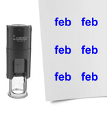 Stempel of stempeltje van de tekst Feb voor de maand Februari 10mm rond - per 1 stuk
