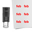 Stempel of stempeltje van de tekst Feb voor de maand Februari 10mm rond - per 1 stuk