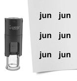 Stempel of stempeltje van de tekst Jun voor de maand Juni 10mm rond - per 1 stuk