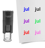 Stempel of stempeltje van de tekst Jul voor de maand Juli 10mm rond - per 1 stuk