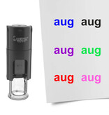 Stempel of stempeltje van de tekst Aug voor de maand Augustus 10mm rond - per 1 stuk