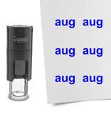Stempel of stempeltje van de tekst Aug voor de maand Augustus 10mm rond - per 1 stuk