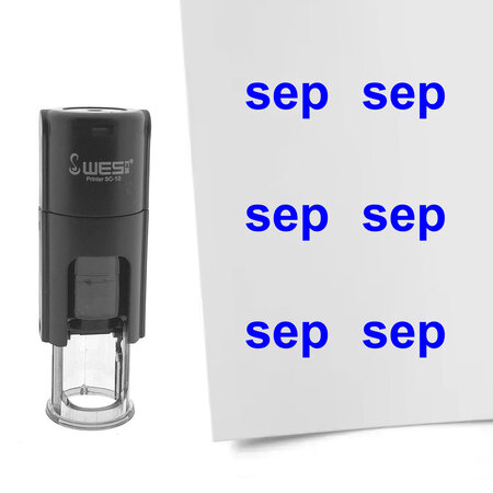 Stempel of stempeltje van de tekst Sep voor de maand September 10mm rond - per 1 stuk