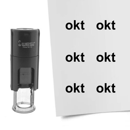 Stempel of stempeltje van de tekst Okt voor de maand Oktober 10mm rond - per 1 stuk