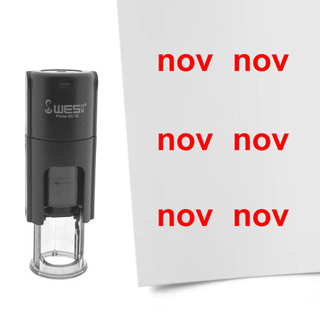 Stempel of stempeltje van de tekst Nov voor de maand November 10mm rond - per 1 stuk