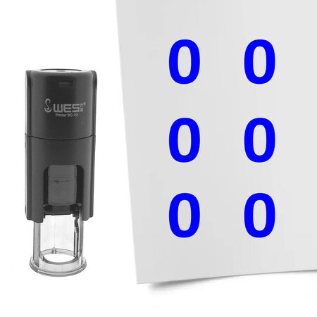 Stempel of stempeltje van het getal 0 in maat 10mm - per 1 stuk