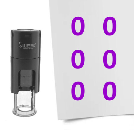 Stempel of stempeltje van het getal 0 in maat 10mm - per 1 stuk