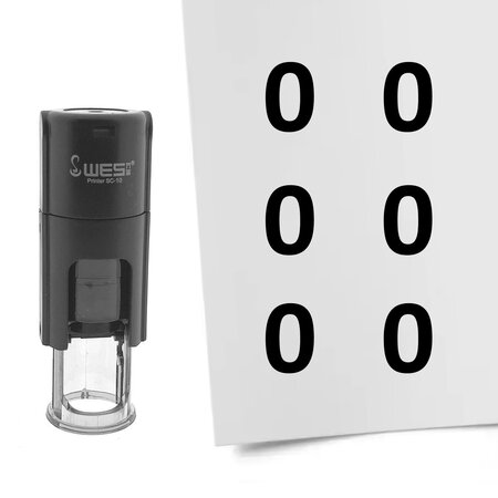 Stempel of stempeltje van het getal 0 in maat 10mm - per 1 stuk