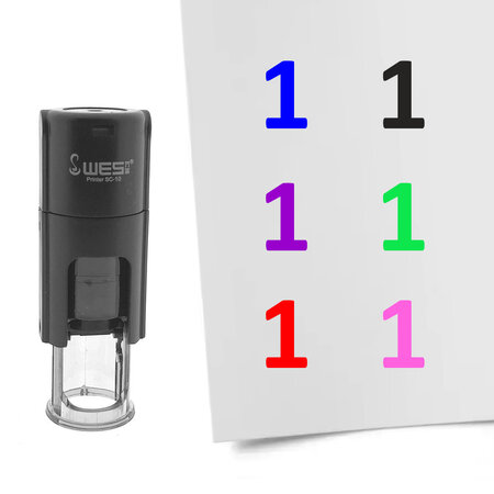 Stempel of stempeltje van het getal 1 in maat 10mm - per 1 stuk