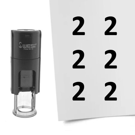 Stempel of stempeltje van het getal 2 in maat 10mm - per 1 stuk