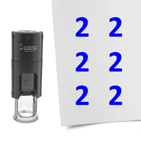 Stempel of stempeltje van het getal 2 in maat 10mm - per 1 stuk