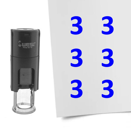 Stempel of stempeltje van het getal 3 in maat 10mm - per 1 stuk