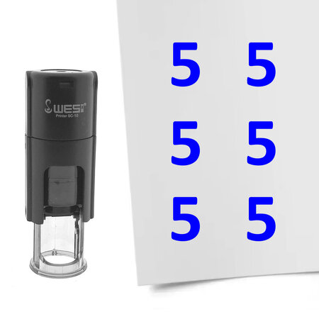 Stempel of stempeltje van het getal 5 in maat 10mm - per 1 stuk
