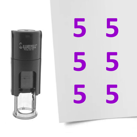 Stempel of stempeltje van het getal 5 in maat 10mm - per 1 stuk