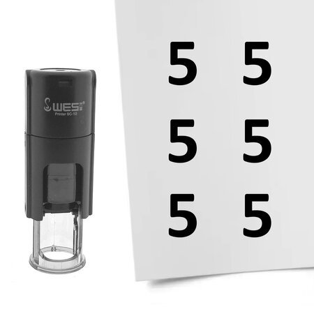 Stempel of stempeltje van het getal 5 in maat 10mm - per 1 stuk