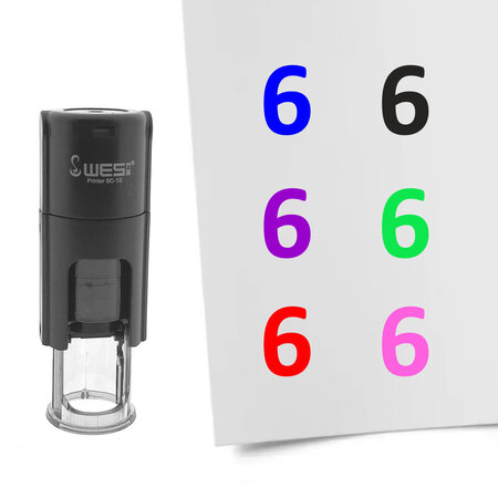 Stempel of stempeltje van het getal 6 in maat 10mm - per 1 stuk