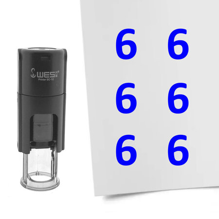Stempel of stempeltje van het getal 6 in maat 10mm - per 1 stuk