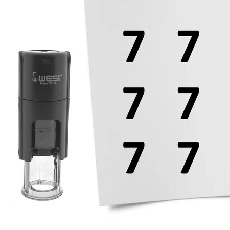 Stempel of stempeltje van het getal 7 in maat 10mm - per 1 stuk