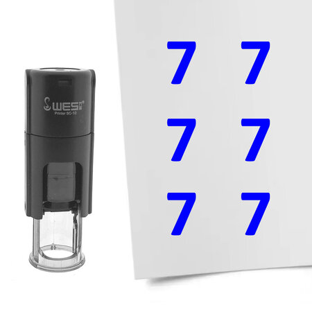 Stempel of stempeltje van het getal 7 in maat 10mm - per 1 stuk