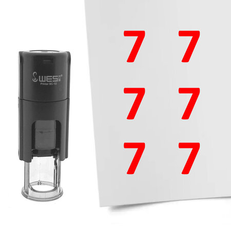 Stempel of stempeltje van het getal 7 in maat 10mm - per 1 stuk