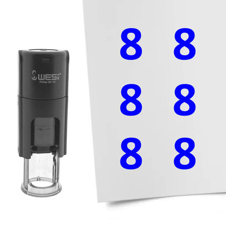 Stempel of stempeltje van het getal 8 in maat 10mm - per 1 stuk