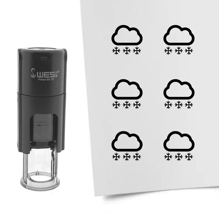Stempel of stempeltje van sneeuw afdruk 10mm rond - per 1 stuk